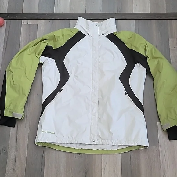 Columbia Green & Black Ski Coat Size Large Nice & Thick - Picture 2 of 9